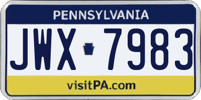 PA license plate JWX7983