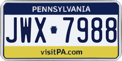 PA license plate JWX7988
