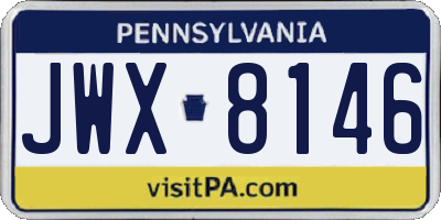 PA license plate JWX8146