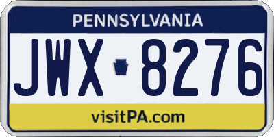 PA license plate JWX8276