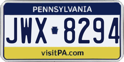 PA license plate JWX8294