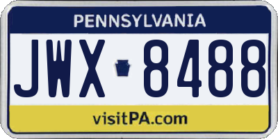 PA license plate JWX8488