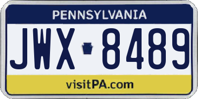 PA license plate JWX8489