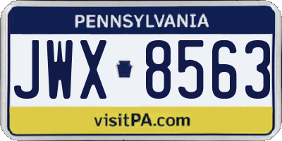PA license plate JWX8563