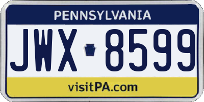 PA license plate JWX8599