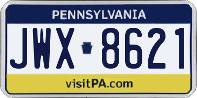 PA license plate JWX8621