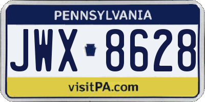 PA license plate JWX8628