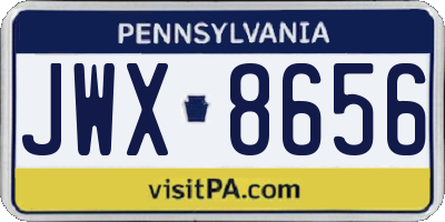PA license plate JWX8656