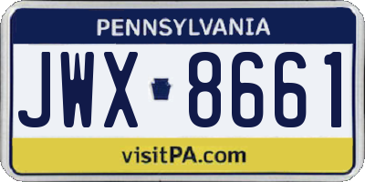 PA license plate JWX8661