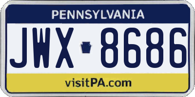 PA license plate JWX8686