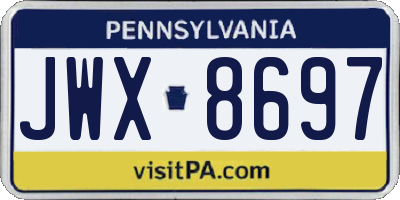 PA license plate JWX8697
