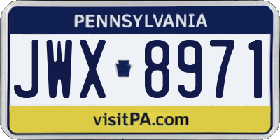 PA license plate JWX8971