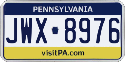 PA license plate JWX8976