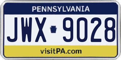PA license plate JWX9028