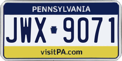PA license plate JWX9071