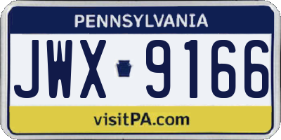 PA license plate JWX9166