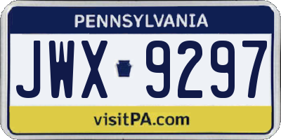 PA license plate JWX9297