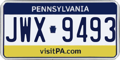 PA license plate JWX9493