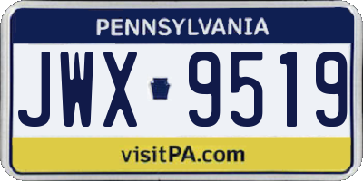 PA license plate JWX9519
