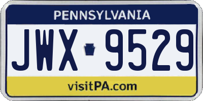 PA license plate JWX9529