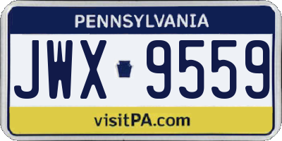 PA license plate JWX9559