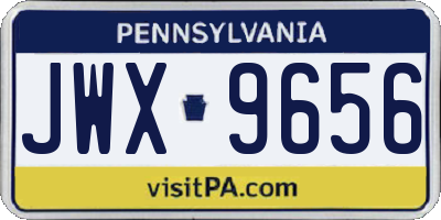 PA license plate JWX9656
