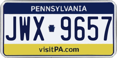 PA license plate JWX9657