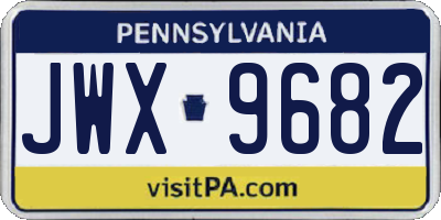 PA license plate JWX9682