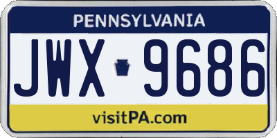 PA license plate JWX9686