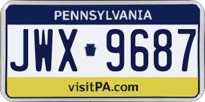 PA license plate JWX9687