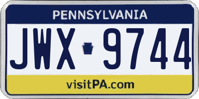 PA license plate JWX9744