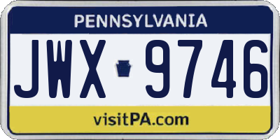 PA license plate JWX9746