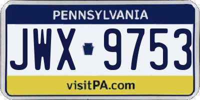 PA license plate JWX9753