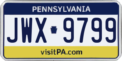 PA license plate JWX9799