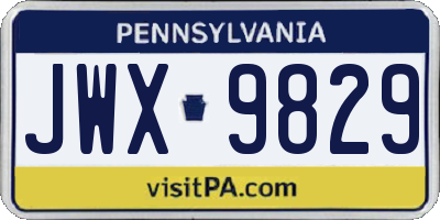 PA license plate JWX9829