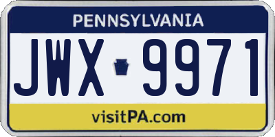 PA license plate JWX9971