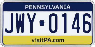 PA license plate JWY0146