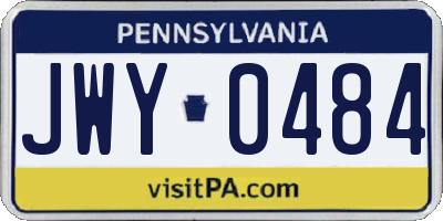 PA license plate JWY0484