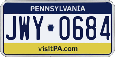 PA license plate JWY0684