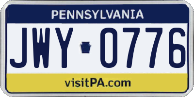 PA license plate JWY0776