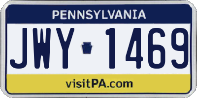 PA license plate JWY1469
