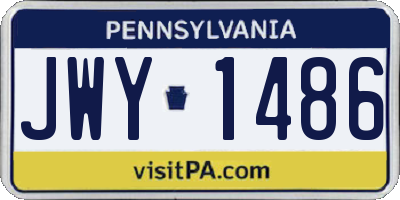 PA license plate JWY1486