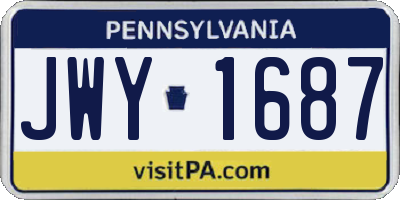 PA license plate JWY1687
