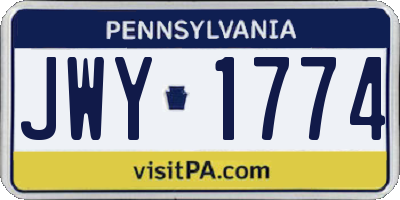PA license plate JWY1774
