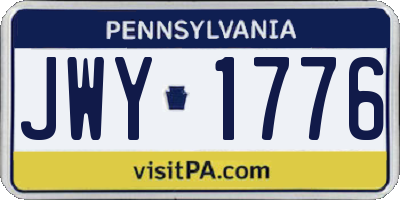 PA license plate JWY1776