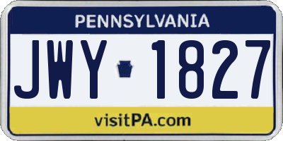PA license plate JWY1827