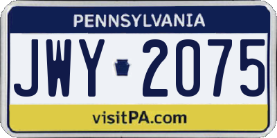 PA license plate JWY2075