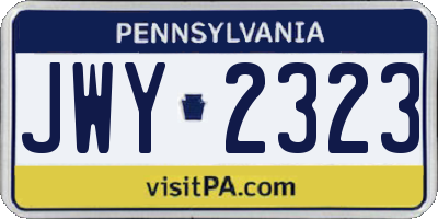 PA license plate JWY2323