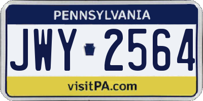 PA license plate JWY2564