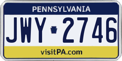 PA license plate JWY2746